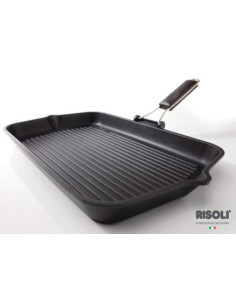RISOLI` SAPORELLA XL grill tava sa drvenom preklopnom ručkom, 43 x 26 cm